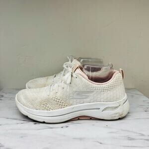 Skechers Go Walk Arch Fit Cream Sneakers Women’s Size 8.5